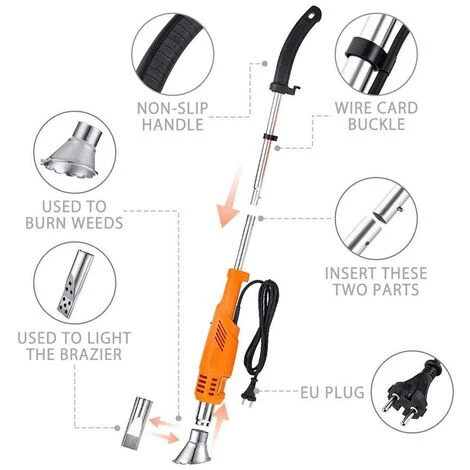 Bruciatore Erba Elettrico 2000W 230V Diserbante Termico Per Erbacce 60/650 Gradi 3 Bruciatore Erba Elettrico 2000W 230V Diserbante Termico Per Erbacce 60/650 Gradi - immagine 3